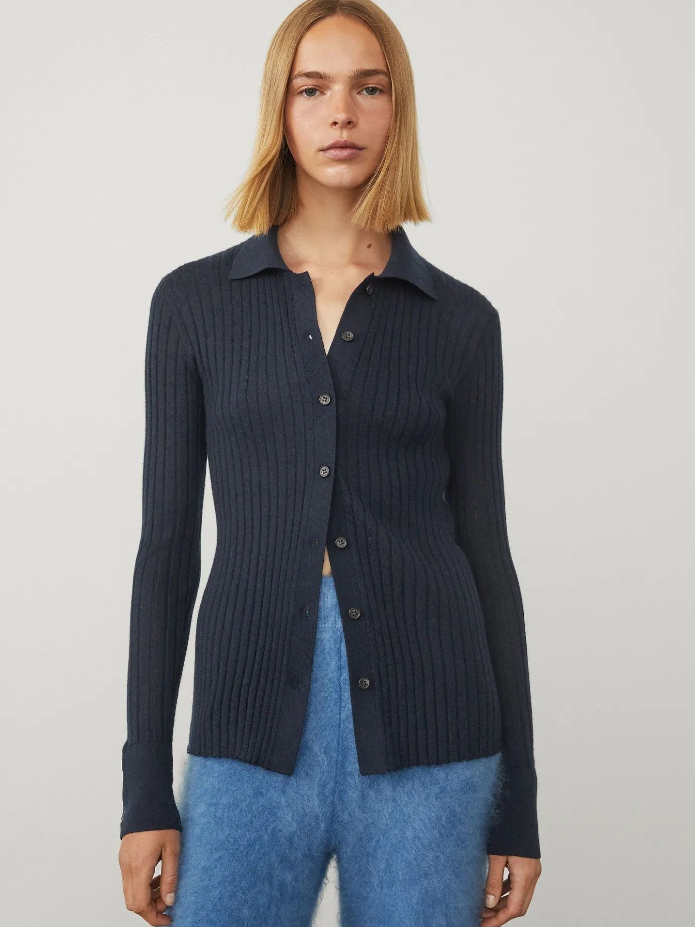 Shop LISA YANG The Aria Cardigan Navy