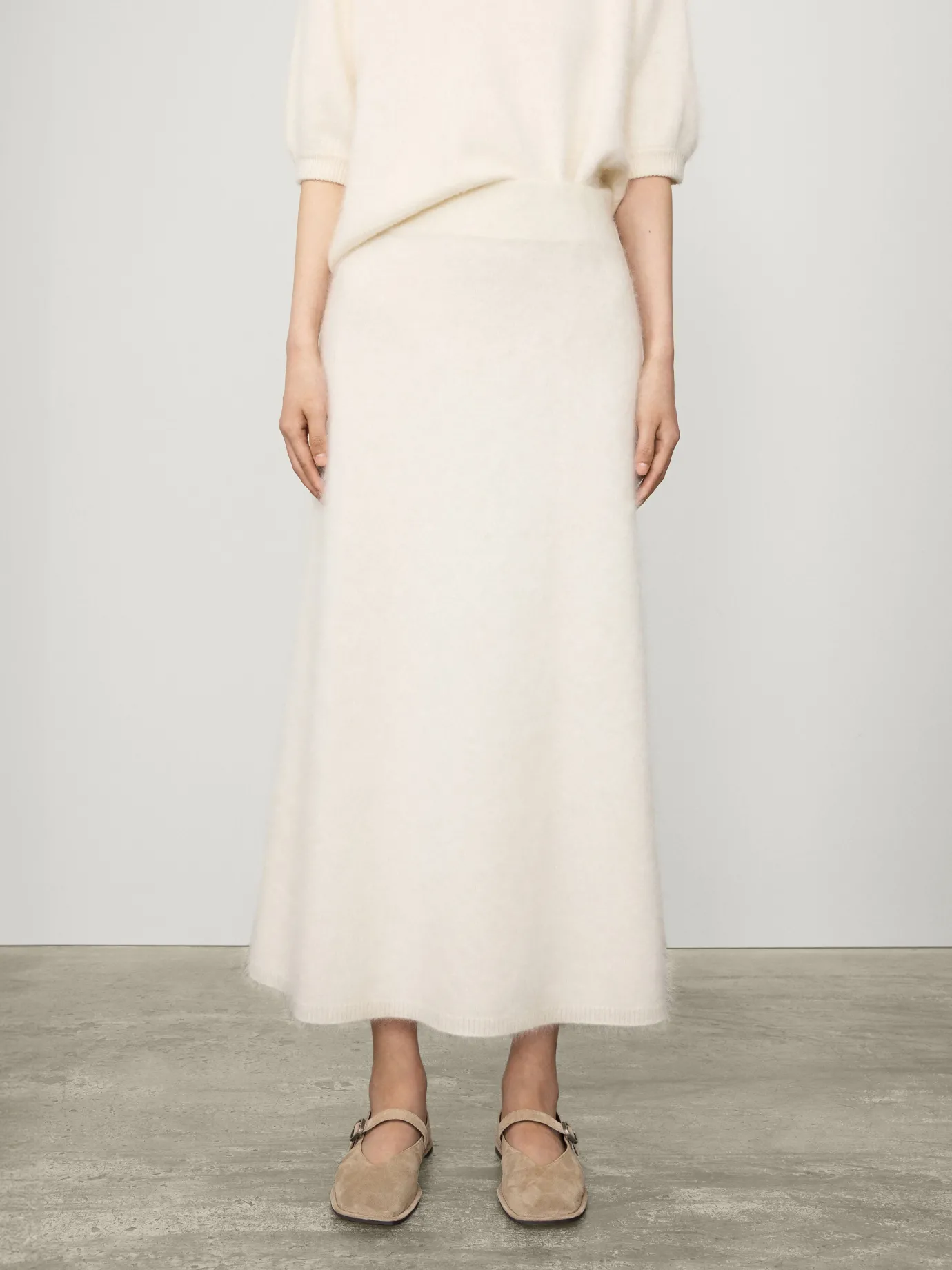 Cheap LISA YANG The Asta Skirt CreamBrushed