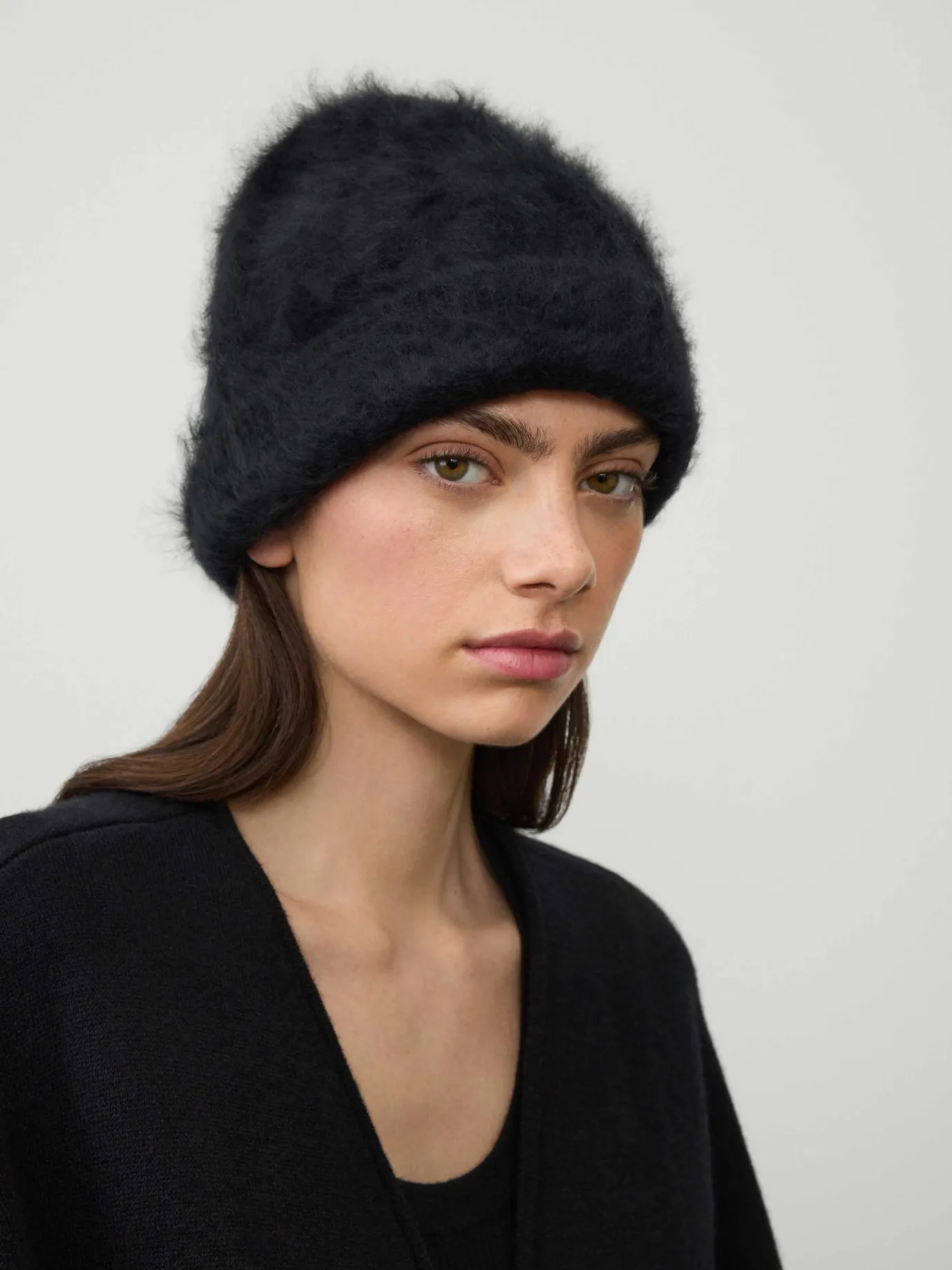 Store LISA YANG The Brushed Beanie BlackBrushed