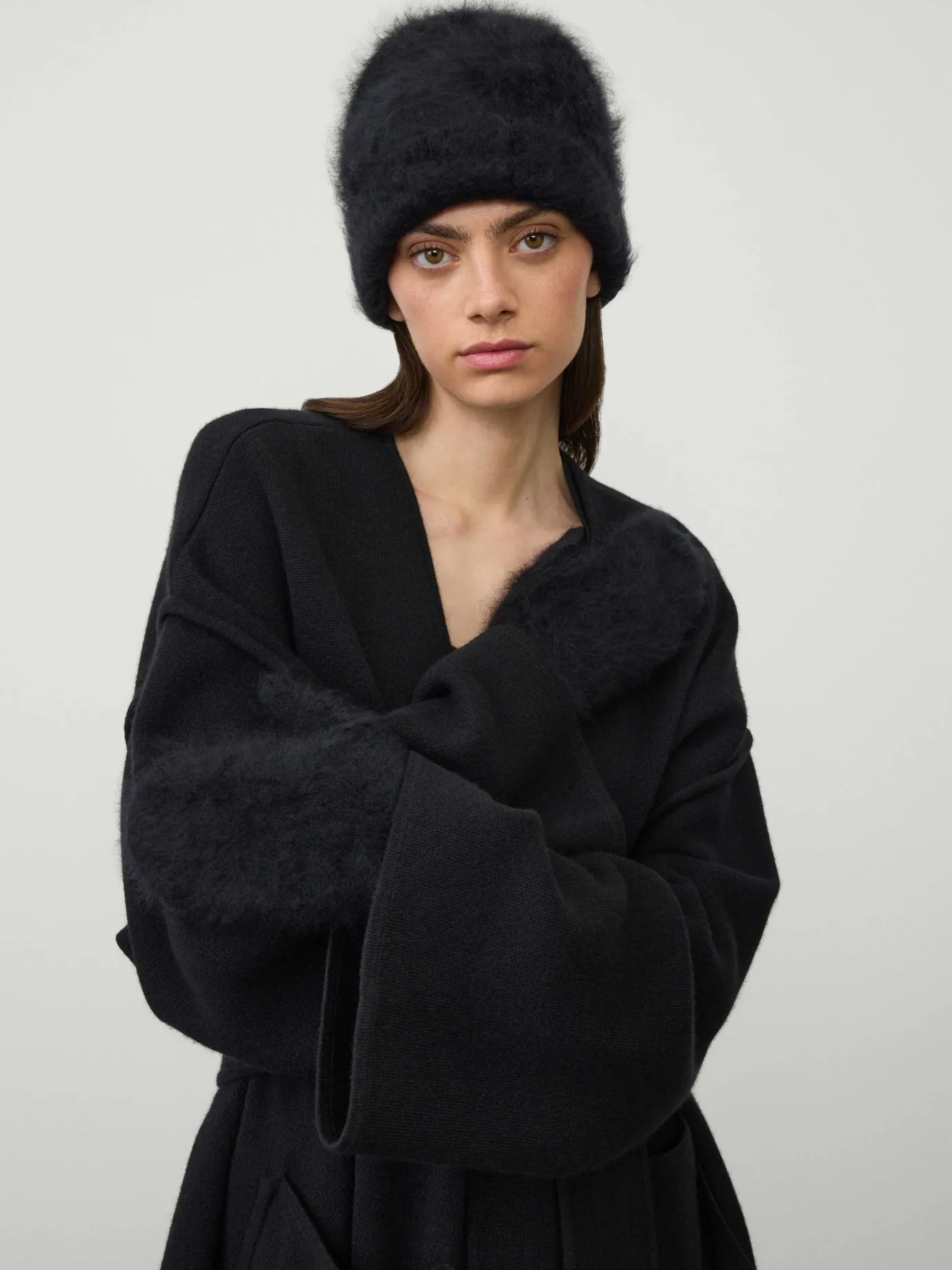 Best Sale LISA YANG The Brushed Mittens BlackBrushed
