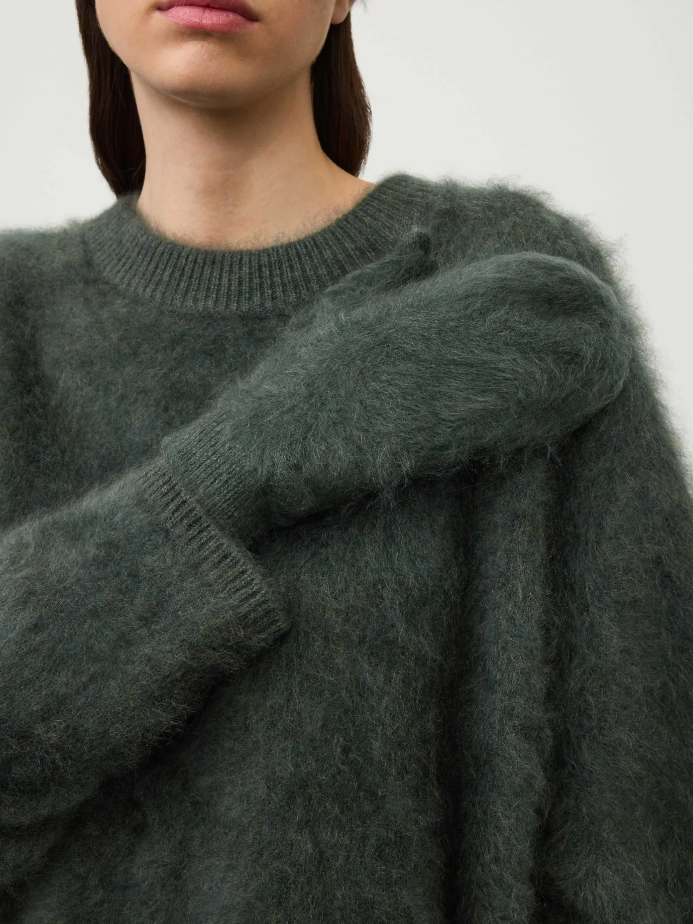 Sale LISA YANG The Brushed Mittens OliveBrushed