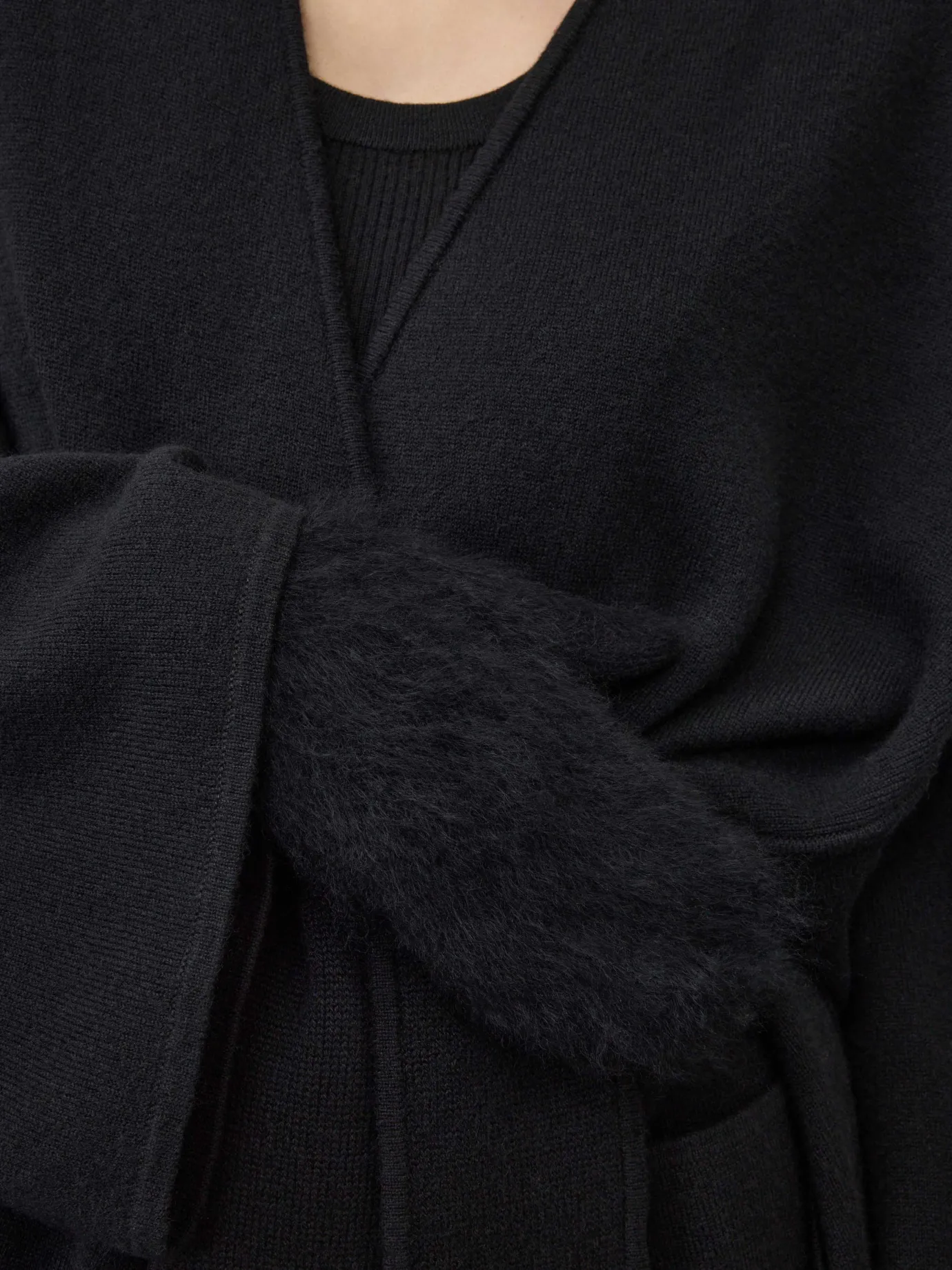 Best Sale LISA YANG The Brushed Mittens BlackBrushed