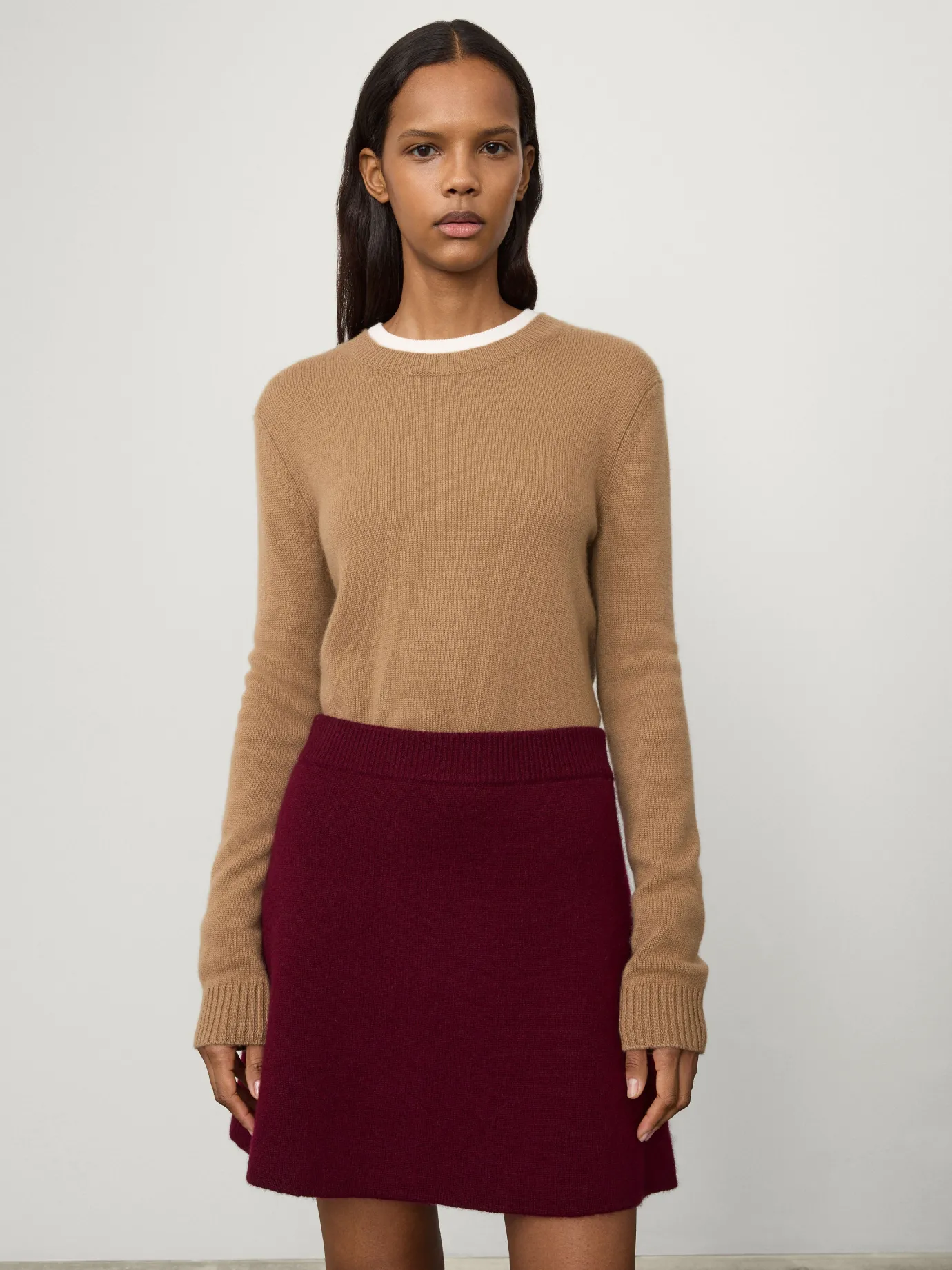 Shop LISA YANG The Clare Skirt DeepPlum
