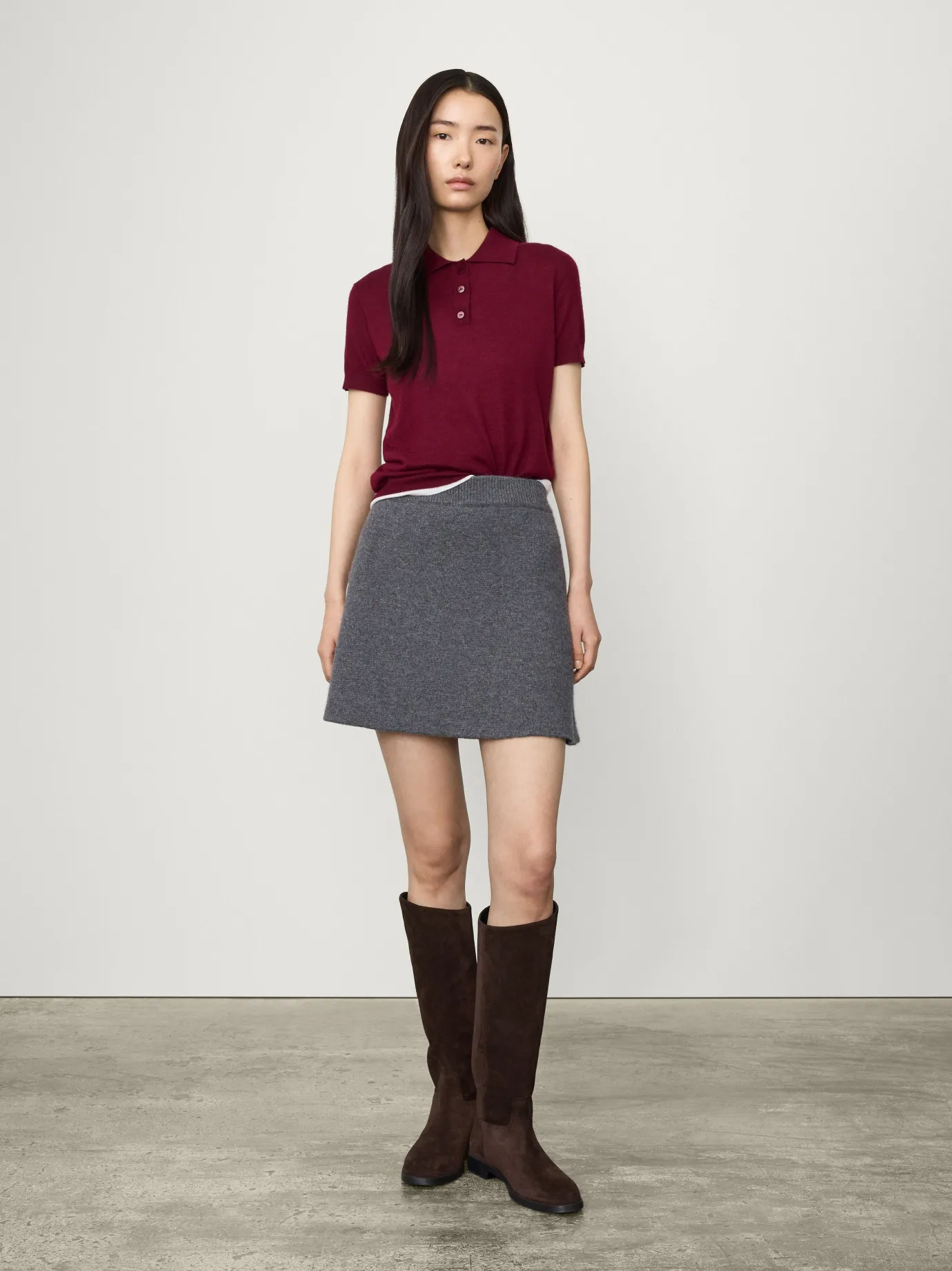 New LISA YANG The Clare Skirt Graphite