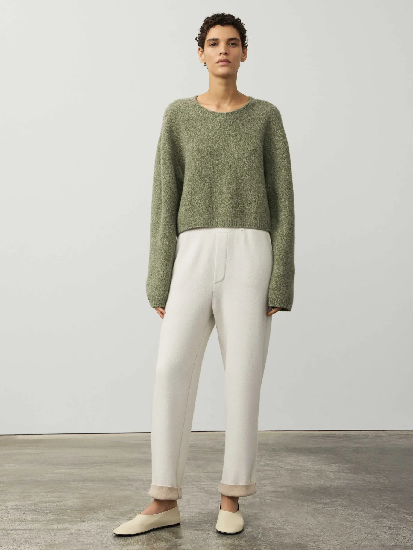Best Sale LISA YANG The Hazelle Sweater SpeckledMatchaBouclé