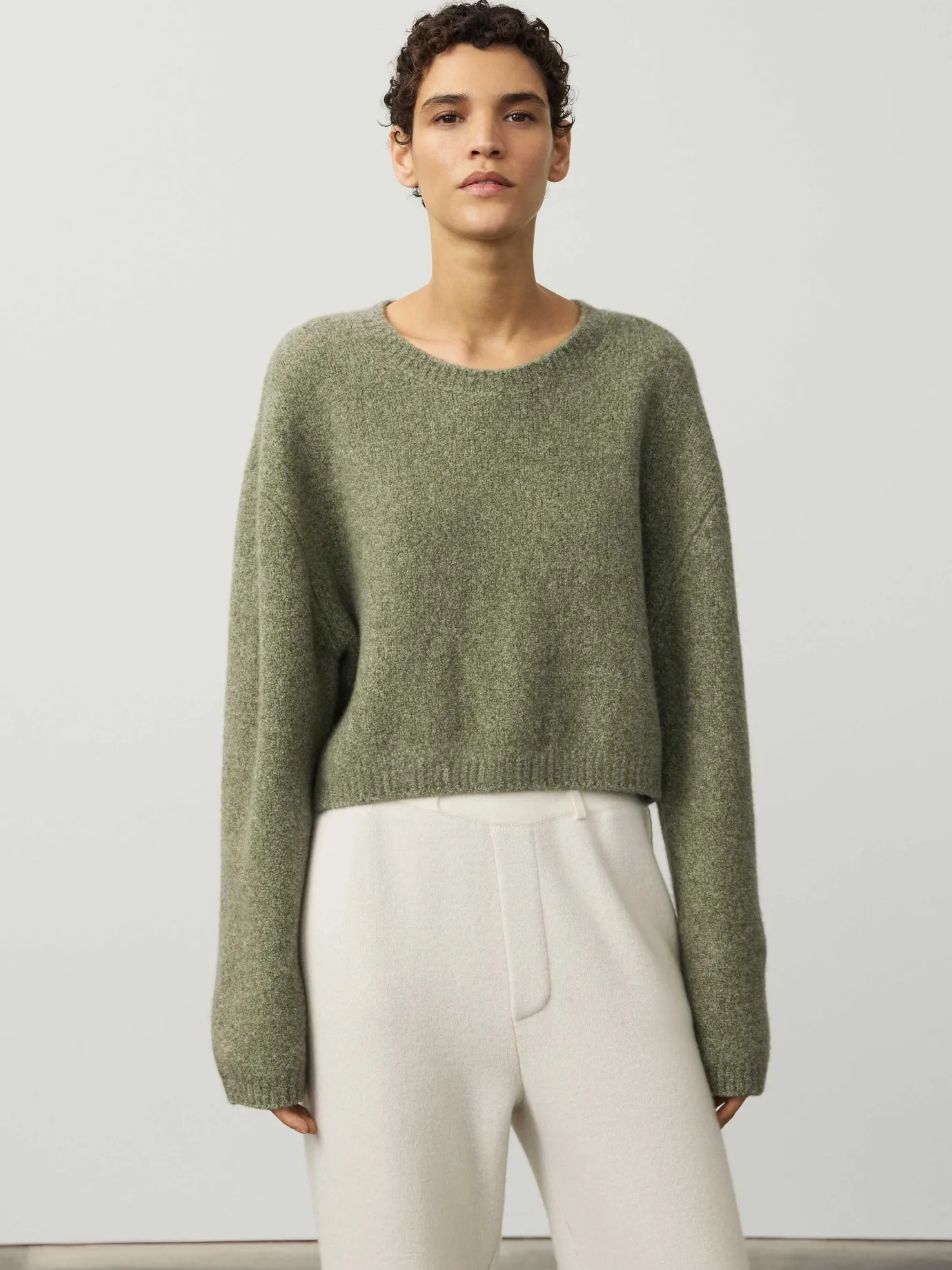 Best Sale LISA YANG The Hazelle Sweater SpeckledMatchaBouclé