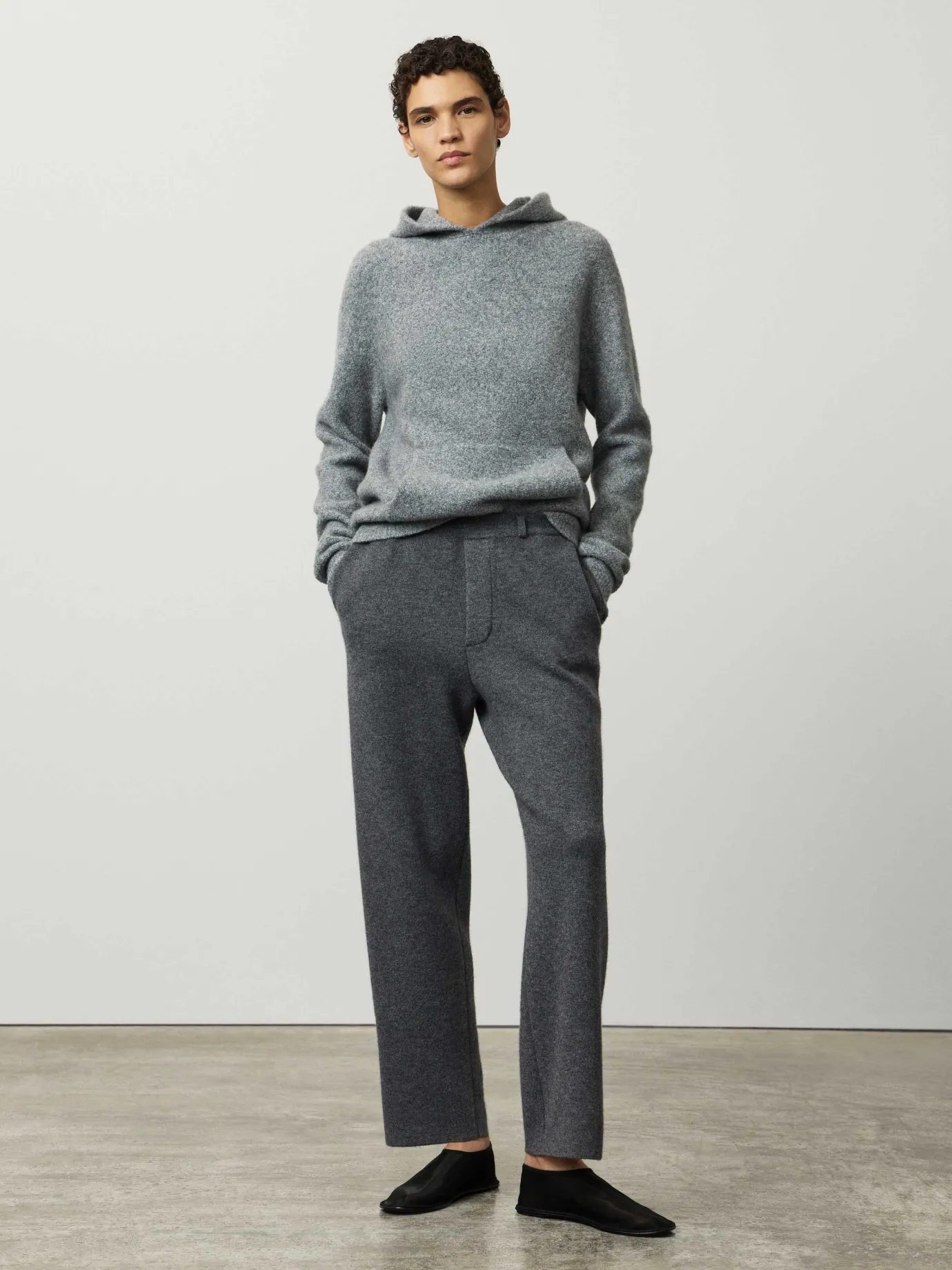 Hot LISA YANG The Ivy Hooded Sweater SpeckledGraphiteBouclé