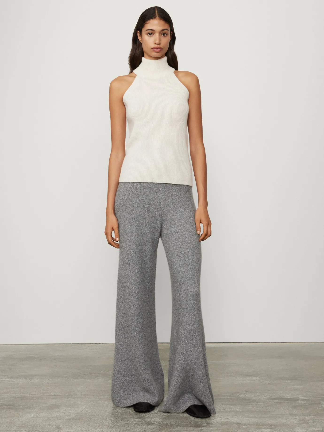 Store LISA YANG The Khloe Trousers SpeckledGraphiteBouclé