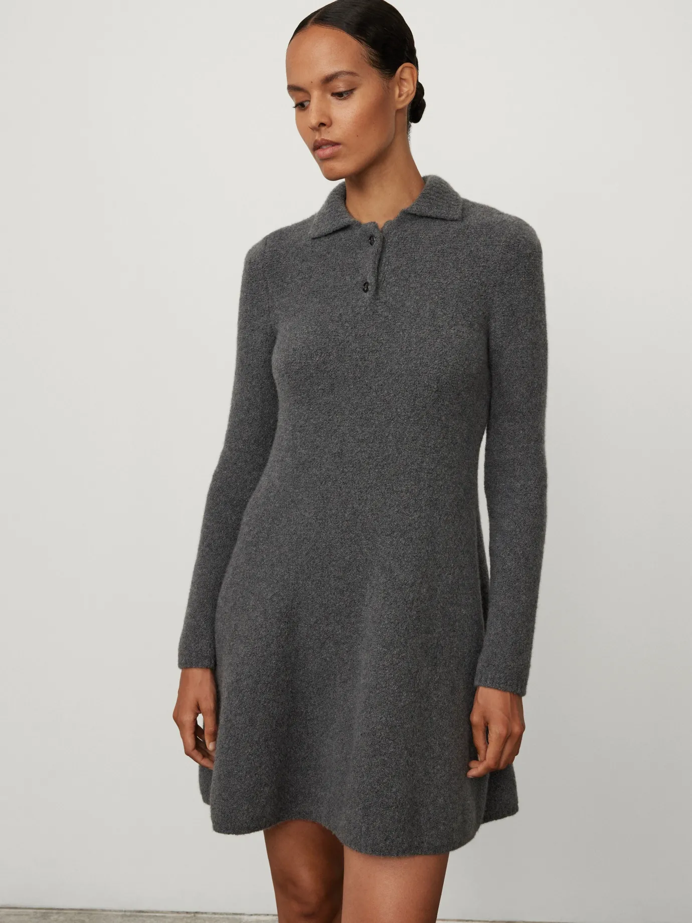 Online LISA YANG The Leah Dress GraphiteBouclé