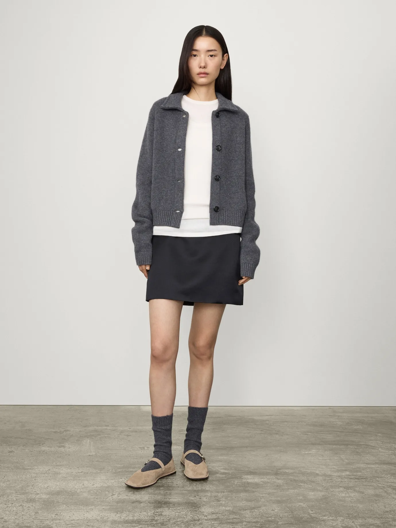 Shop LISA YANG The Lynna Cardigan Jacket Graphite