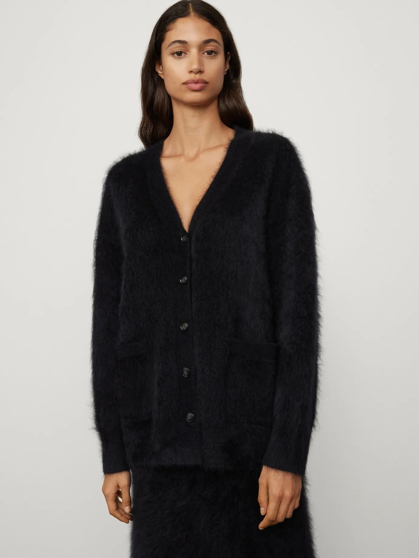 New LISA YANG The Malena Cardigan BlackBrushed