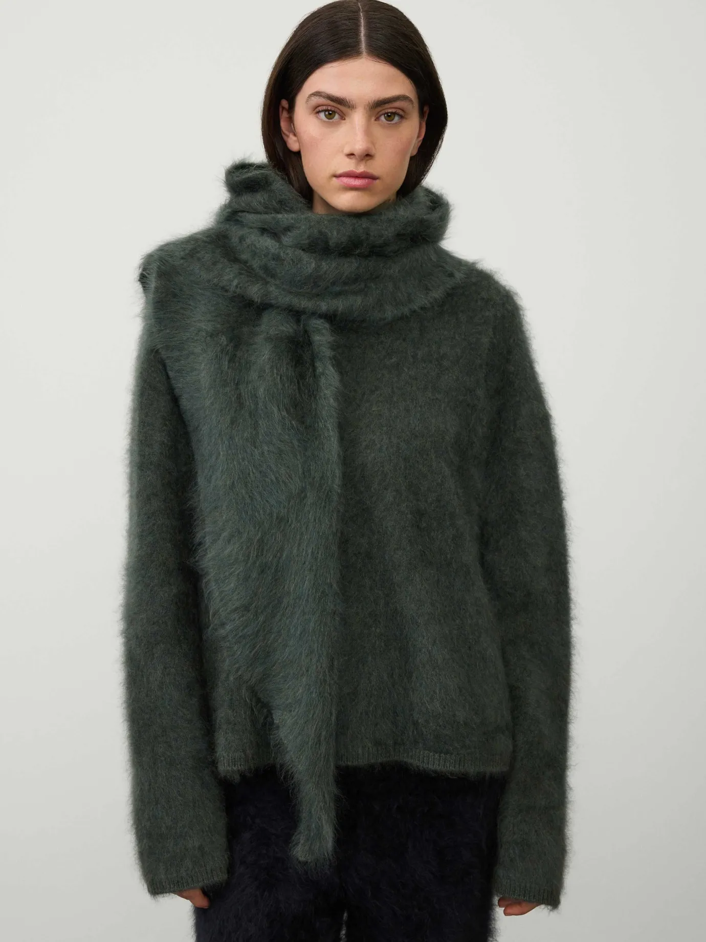 Clearance LISA YANG The Rina Scarf OliveBrushed