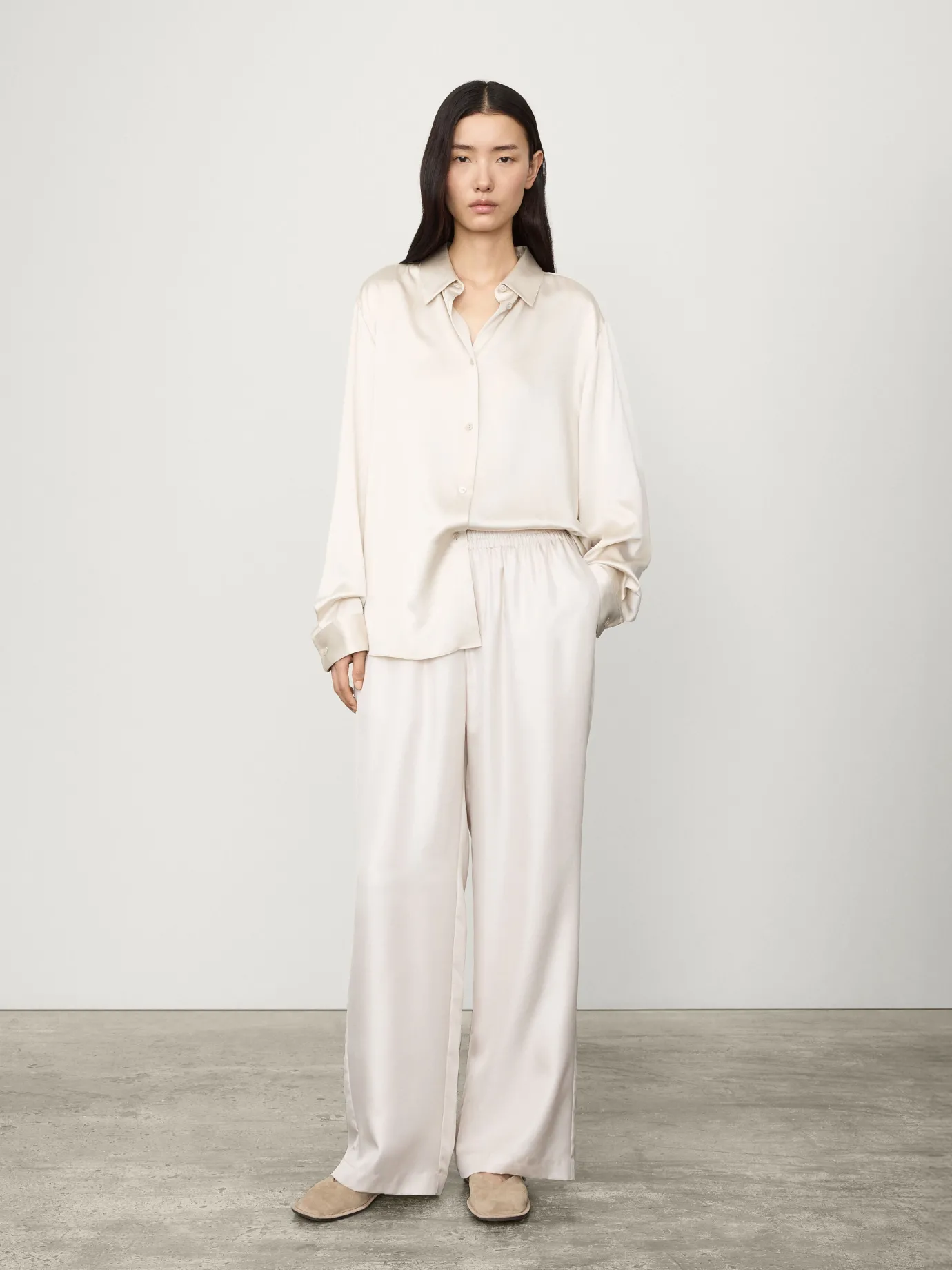 Flash Sale LISA YANG The Wide Leg Trousers Champagne
