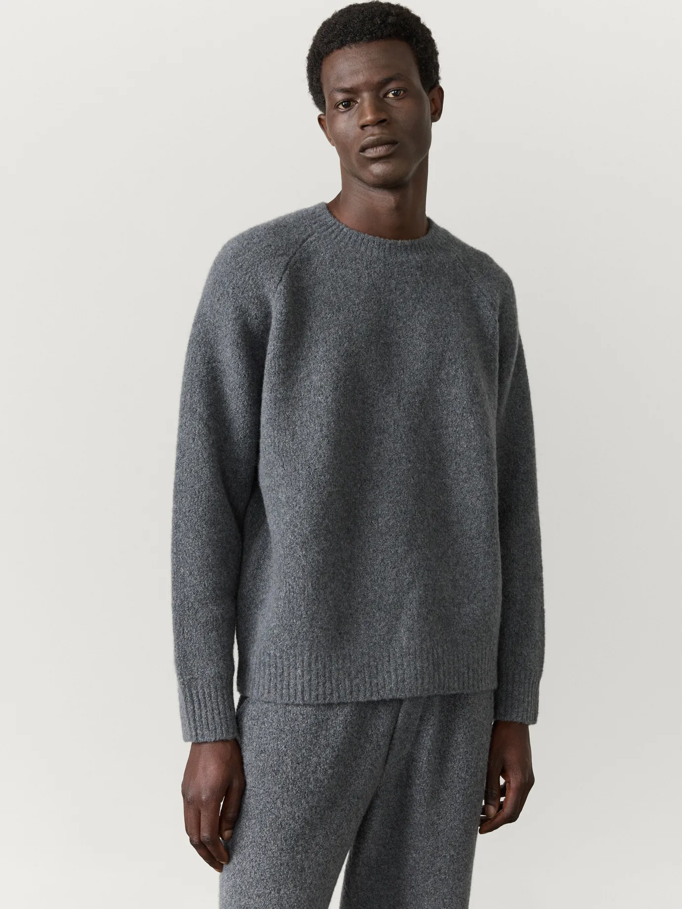 Shop LISA YANG The Zion Sweater GraphiteBouclé