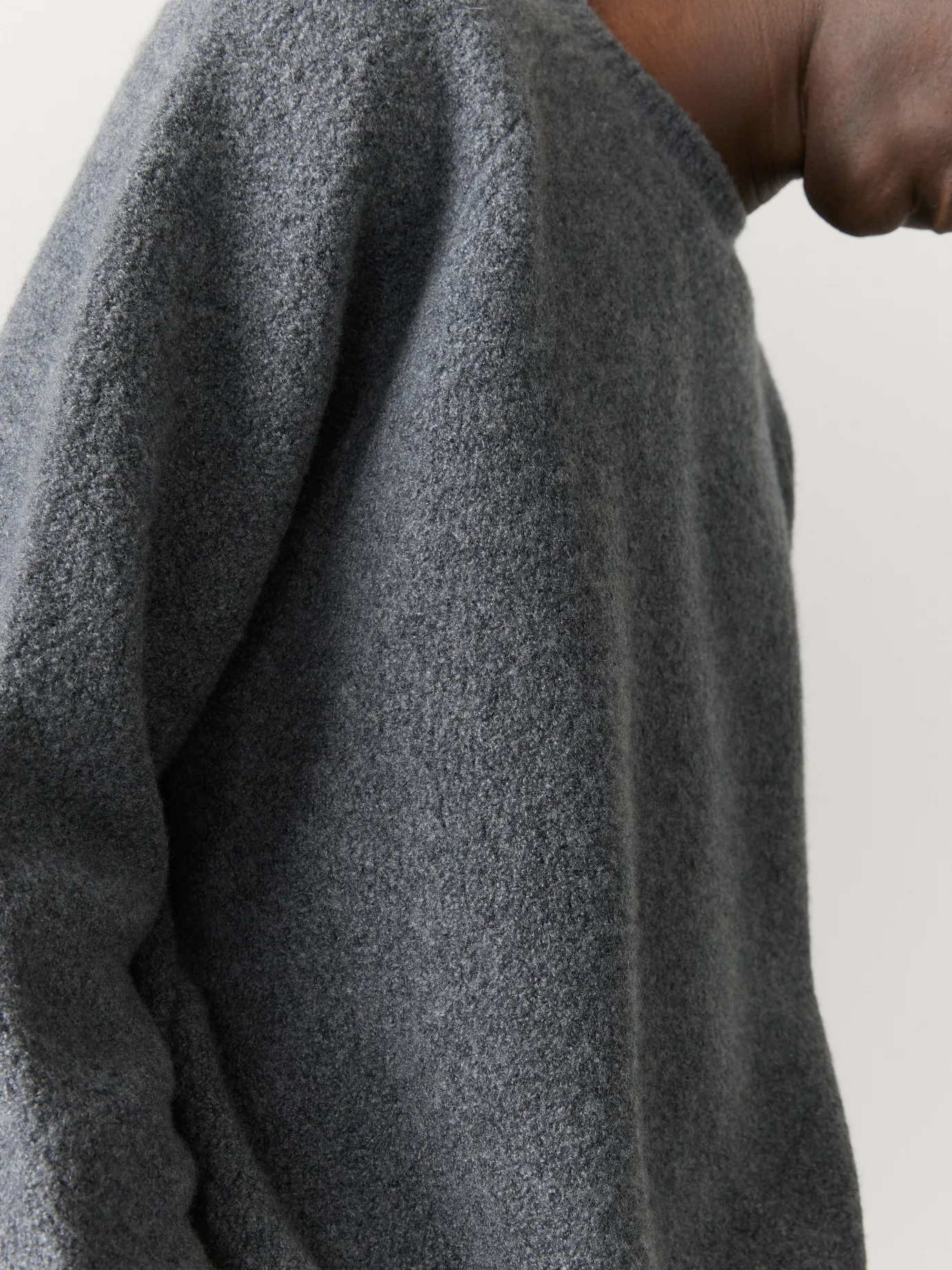 Shop LISA YANG The Zion Sweater GraphiteBouclé